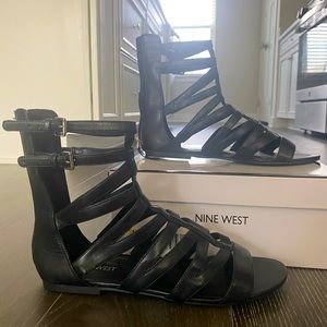 Nine West Black Gladiator Sandals